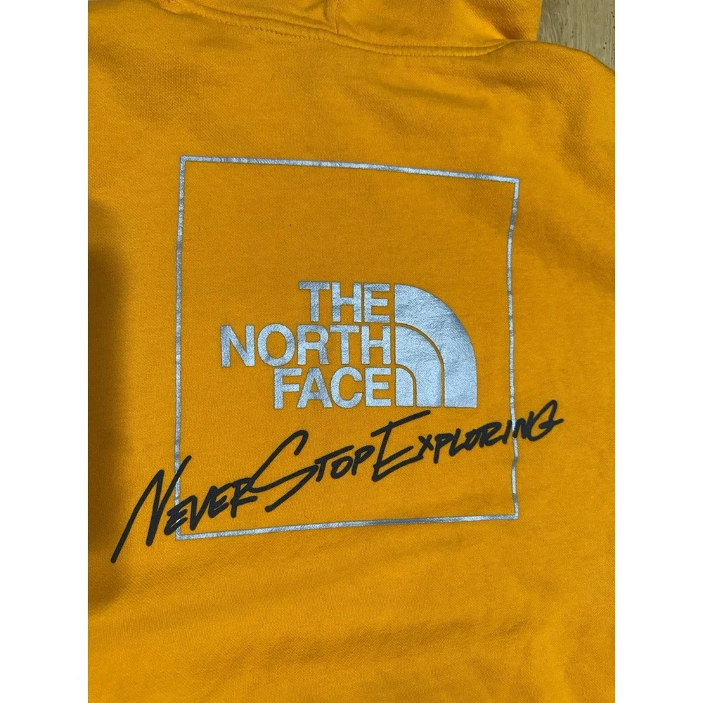 The North Face Hoodie Mens XL Orange Never Stop Exploring Graphic Pullover